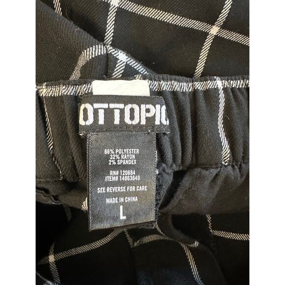 Hot Topic Black White Windowpane Pants L Punk Goth Office - Picture 8 of 10